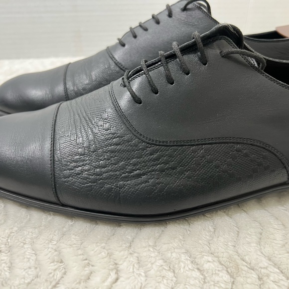 Gucci Men's Sz 11 US 12 Black Classic Leather Formal Cap Toe Slip on Oxford - Picture 4 of 16